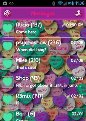 GO SMS PRO CANDY HEARTS THEME截图2