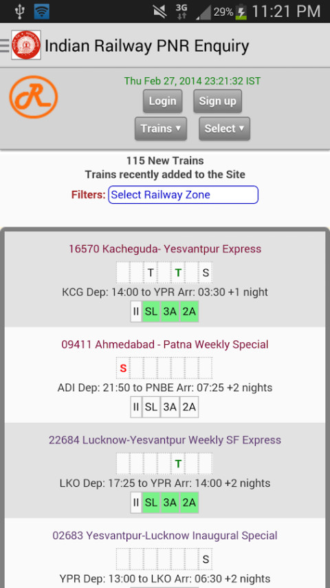 Indian Railway PNR Enquiry截图3