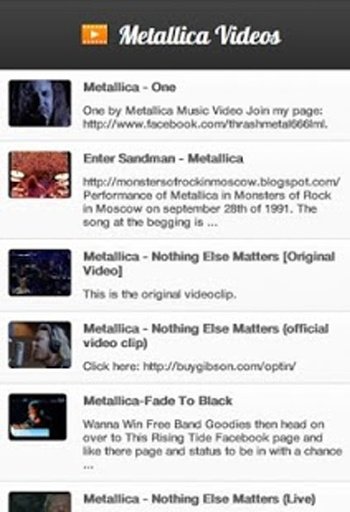 Metallica Videos截图1