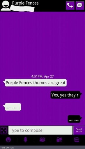 Purple White Black GoSMS Theme截图2