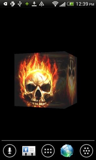 Fire Skull 3D Cube LWP截图6