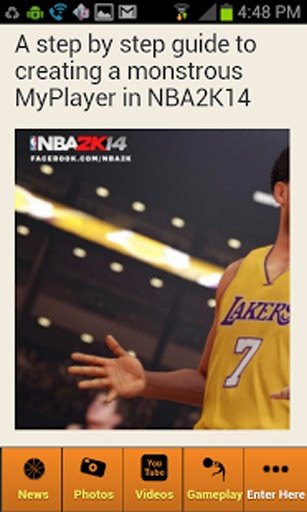 我们的“NBA 2K14次世代游戏”应用程序提供截图6