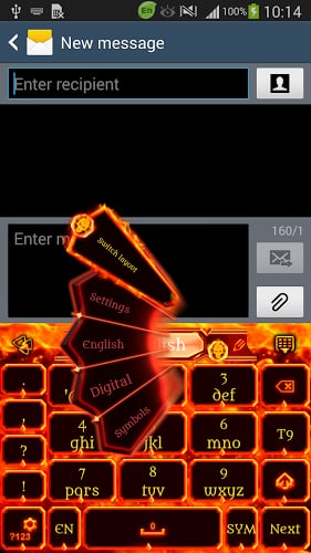 GO Keyboard Fire Skull Theme截图2