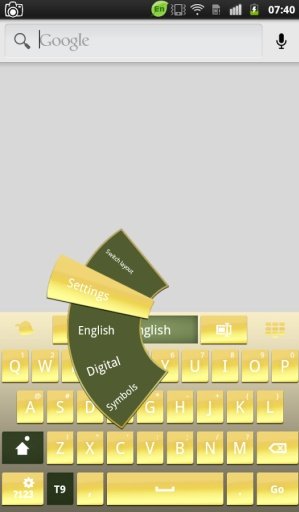Gold Keyboard for Galaxy S截图2