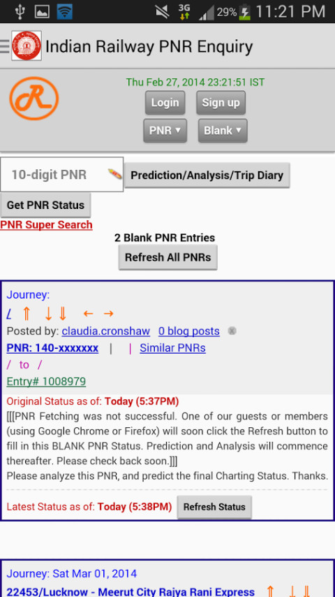 Indian Railway PNR Enquiry截图9
