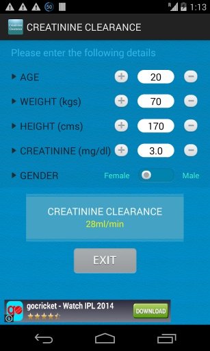 Creatinine Clearance截图1