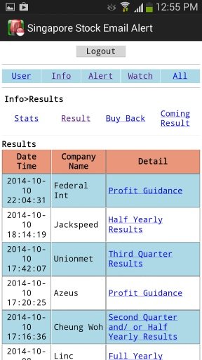 Singapore Stock Email Alert截图6