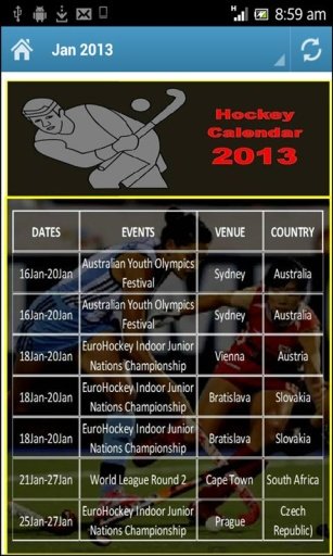 Hockey 2013 Calendar截图2