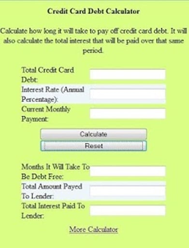 Credit Card Debt Calculator截图3