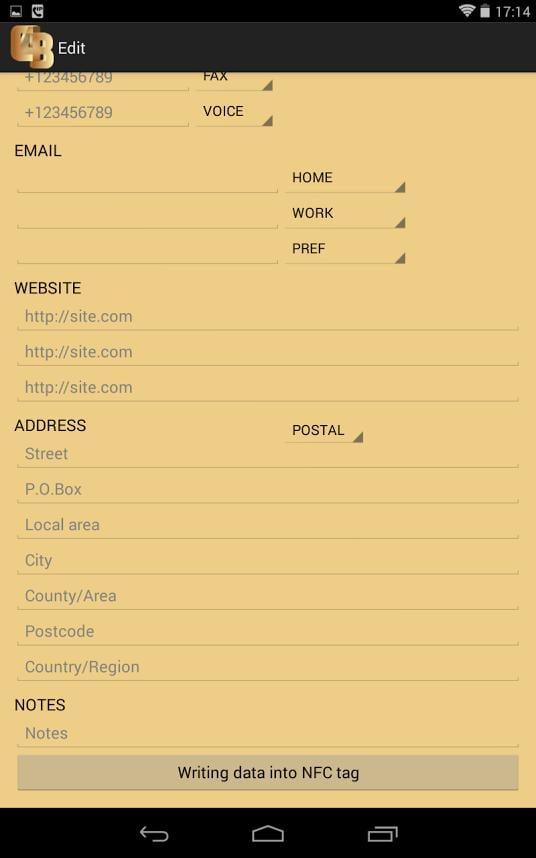 NFC vCard Editor截图2