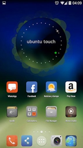 Blue Ubuntu Clock Widget截图4