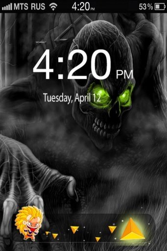 3D Flame Skull Lock Screen截图1