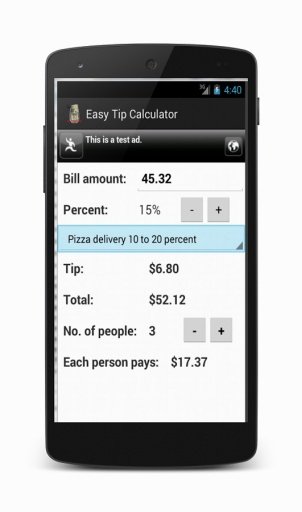 Easy Tip Calculator - Free截图1