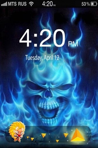 3D Flame Skull Lock Screen截图5