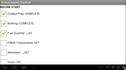 Airbus Sound Checklist截图1