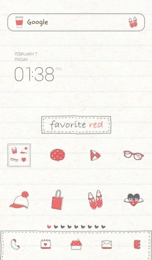 favorite red 도돌런처 테마截图3