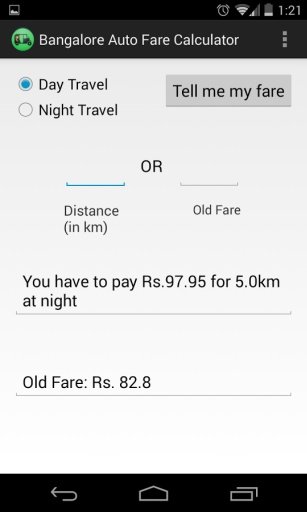 Bangalore Auto Fare Calculator截图7