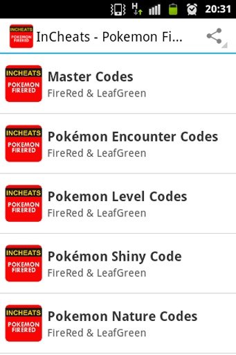 In Cheats - Pokemon FireRed截图1