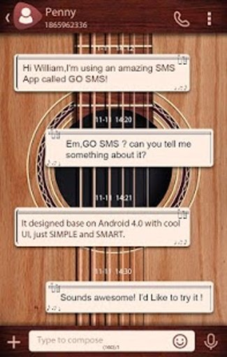 GO SMS PRO GUITAR THEME截图3