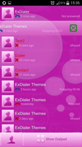 ExDialer粉红色泡沫截图3