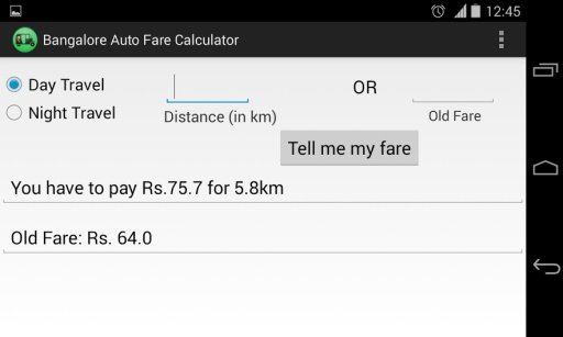 Bangalore Auto Fare Calculator截图4