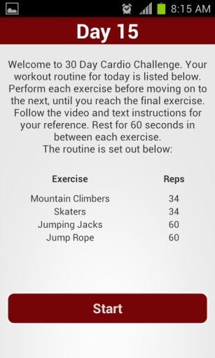 30 Day Cardio Challenge FREE截图1