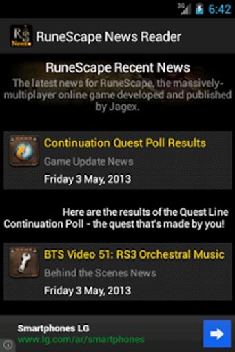 RuneScape News Reader截图1