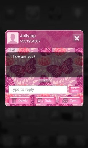 Pink Butterflies GO SMS截图1