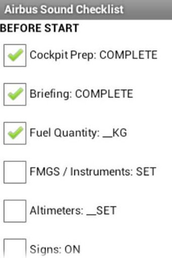 Airbus Sound Checklist截图2