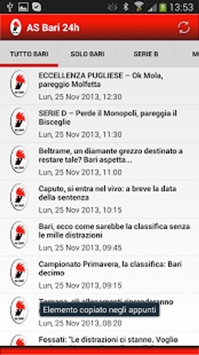 AS Bari 24h截图1