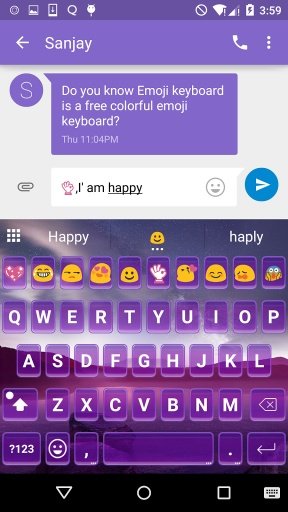 Purple Lake Emoji Keyboard截图6