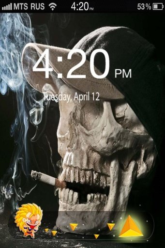 3D Flame Skull Lock Screen截图3