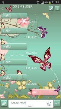 GO短信加强版的蝴蝶截图