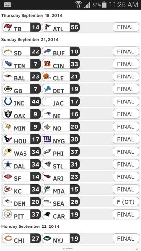 Resultados de NFL截图1