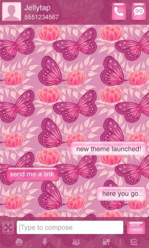 Pink Butterflies GO SMS截图4