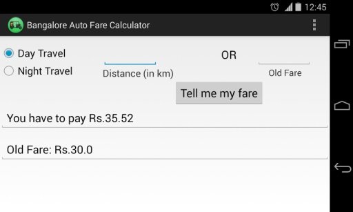 Bangalore Auto Fare Calculator截图10
