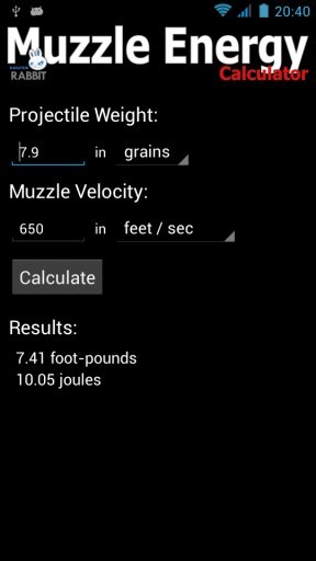 Muzzle Energy Calculator截图3