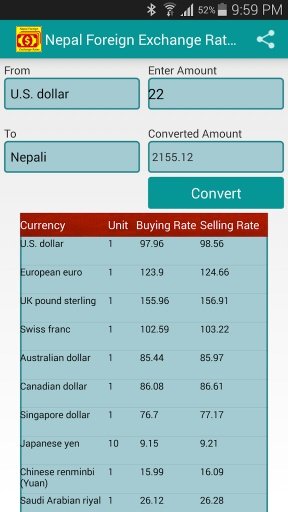 Nepal Foreign Exchange Rates截图1