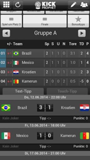 Fussball WM 2014 Tippspiel截图3