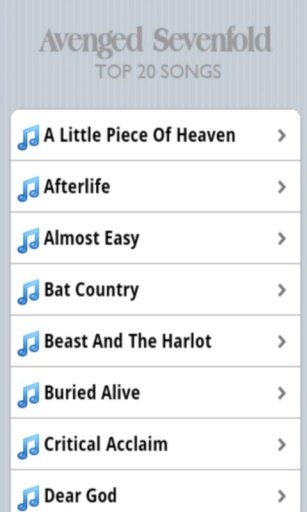 Avenged Sevenfold Songs截图1