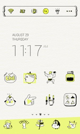 NeonYellow Drawing Dodol Theme截图1