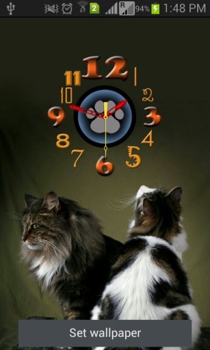 Kitten Clock Live Wallpaper截图3