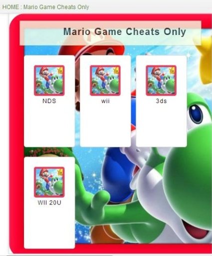 Mario Game Cheats Only截图1