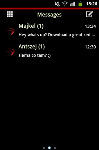 GO SMS Theme Red Neon截图1