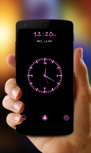 Pink Clock Screen Lock截图4