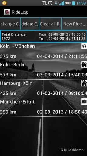 RideLog Demo - Fahrtenbuch截图1