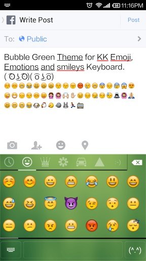 Bubble Green Emoji Keyboard截图1