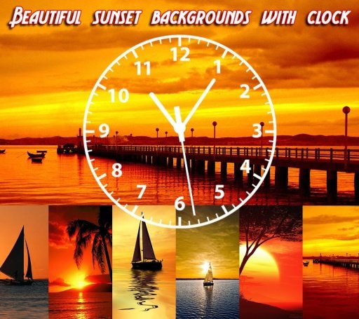 Sunset Clock Wallpaper截图1