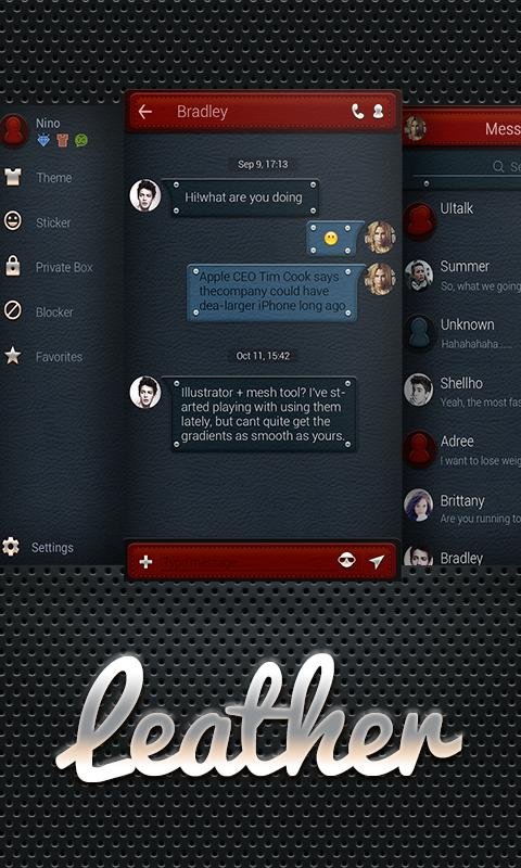 FREE - GO SMS LEATHER THEME截图7