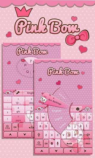 Pink Bow GO Keyboard Theme截图2